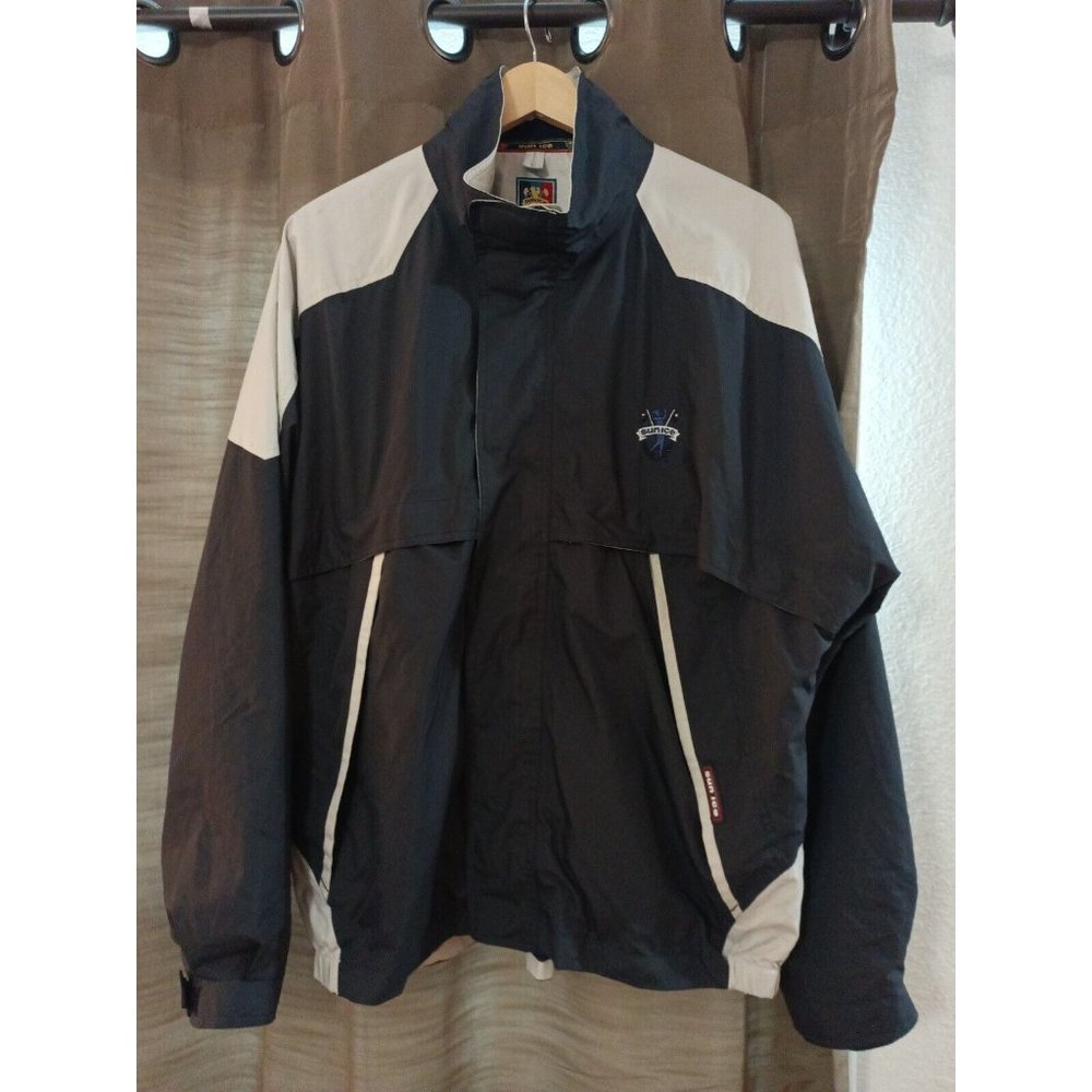 Men's Vintage Sunice Colorblock Windbreaker Jacket Magnetic button Double Cuff L - Picture 1 of 14